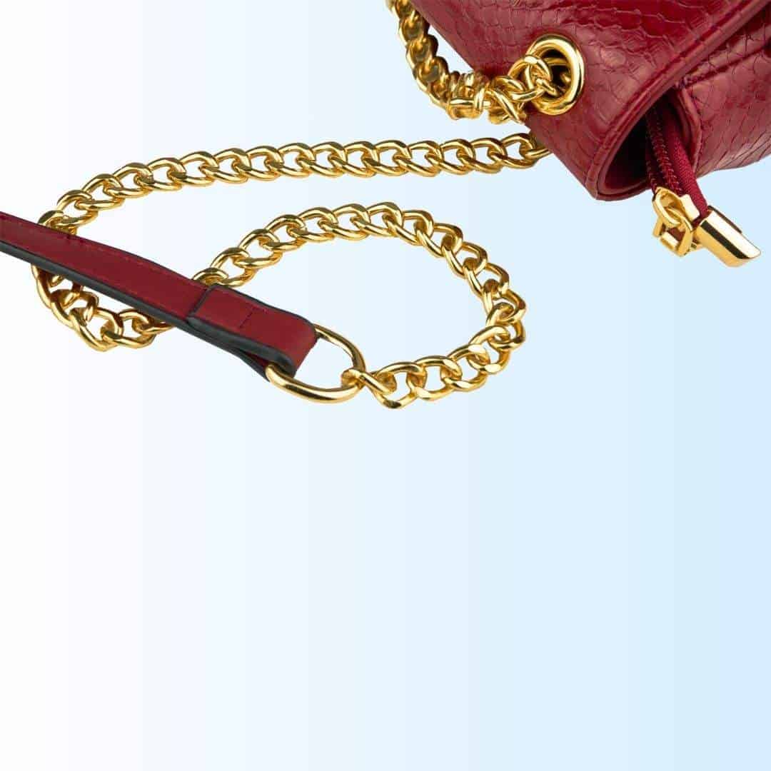 Cadena dorada metálica de bolso cruzado mujer
