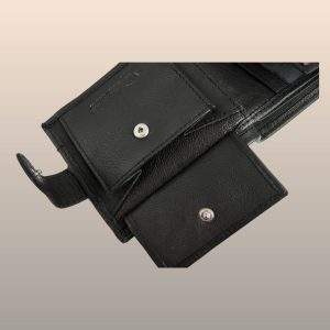 Monedero con broche de la cartera negra